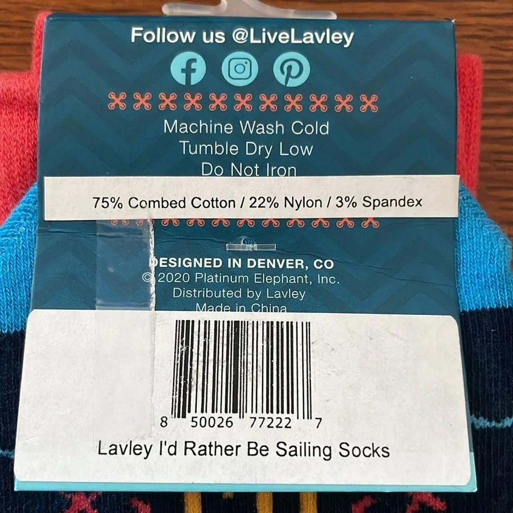 LAVLEY “I’d rather be sailing “ ⛵️ socks 🧦